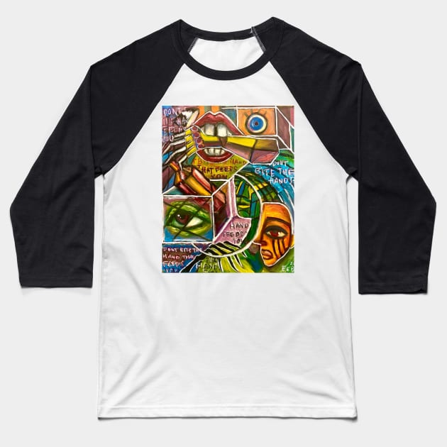 The Hand That Feeds You Baseball T-Shirt by Picasso is Dead